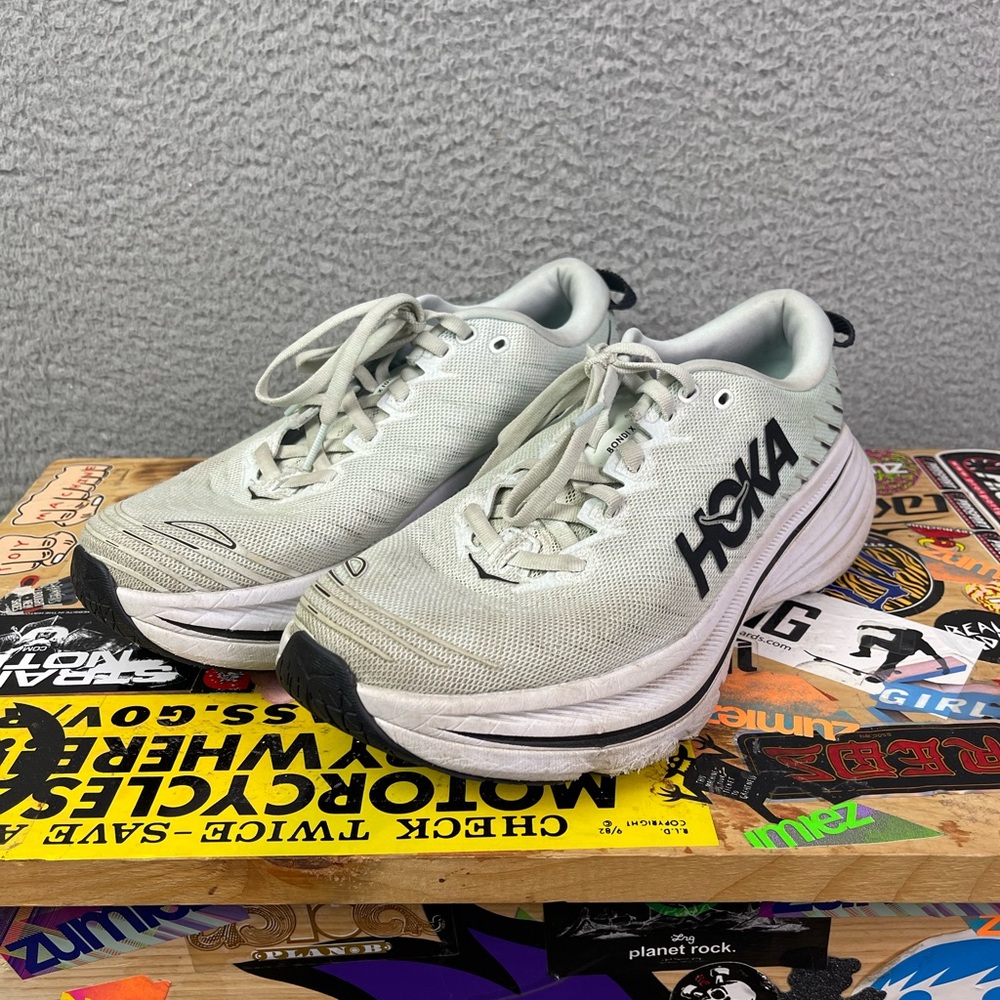 Hoka One One Women's Light Gray White Athletic Sneakers